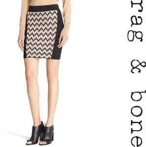 Rag & Bone 'Elaine' Chevron Inset Knit Skirt